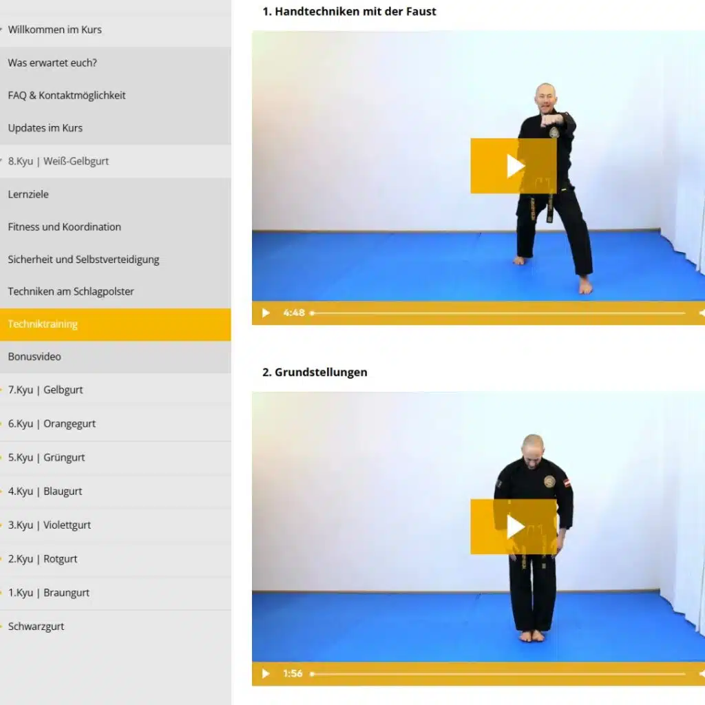 Vorbereitung Online Trainingsprogramm, Einblick ins Training