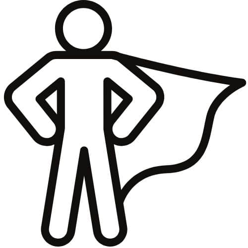 Selbstwert Icon Superman beschreibt Selbstwert